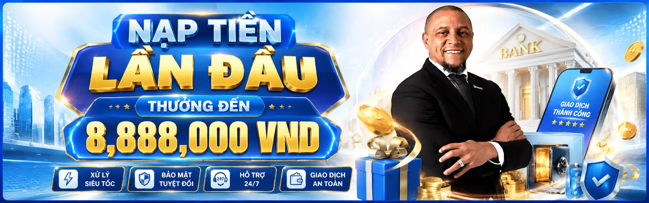 Nạp tiền lần đầu thưởng đến 8,888,000 vnd